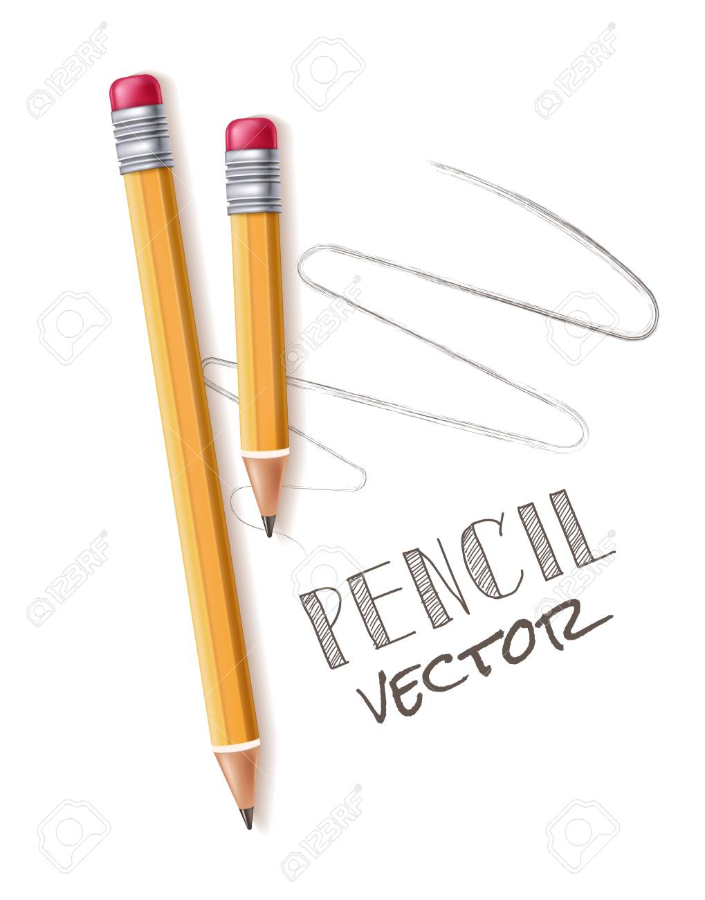 ゴム消しゴムで ベクトルリアルな黄色の木製の鉛筆 短いと長い のイラスト素材 ベクタ Image ゴム消しゴムで ベクトルリアルな黄色の木製の鉛筆 短いと長い のイラスト素材 ベクタ Image