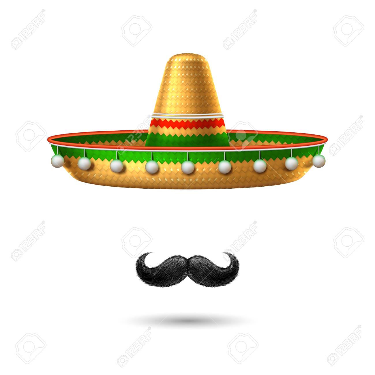 Vector Sombrero Mexican Hat Mustache Cinco De Mayo Royalty Free Cliparts Vectors And Stock Illustration Image