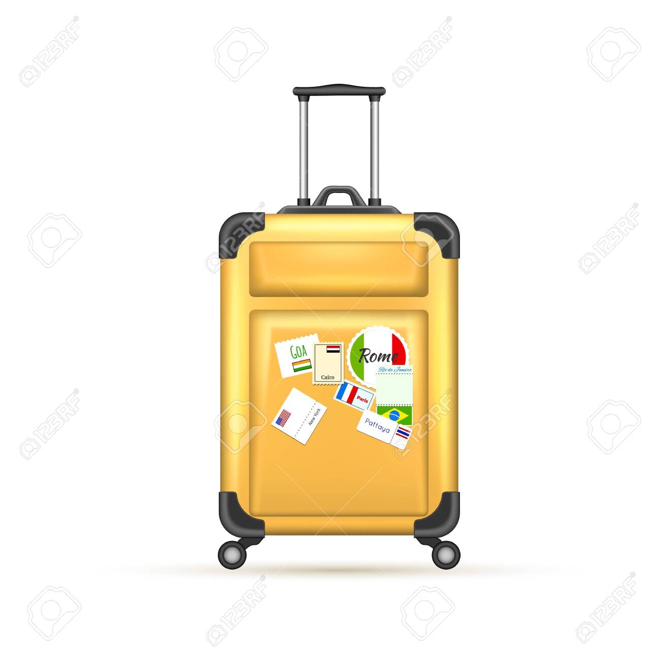 yellow hand luggage case