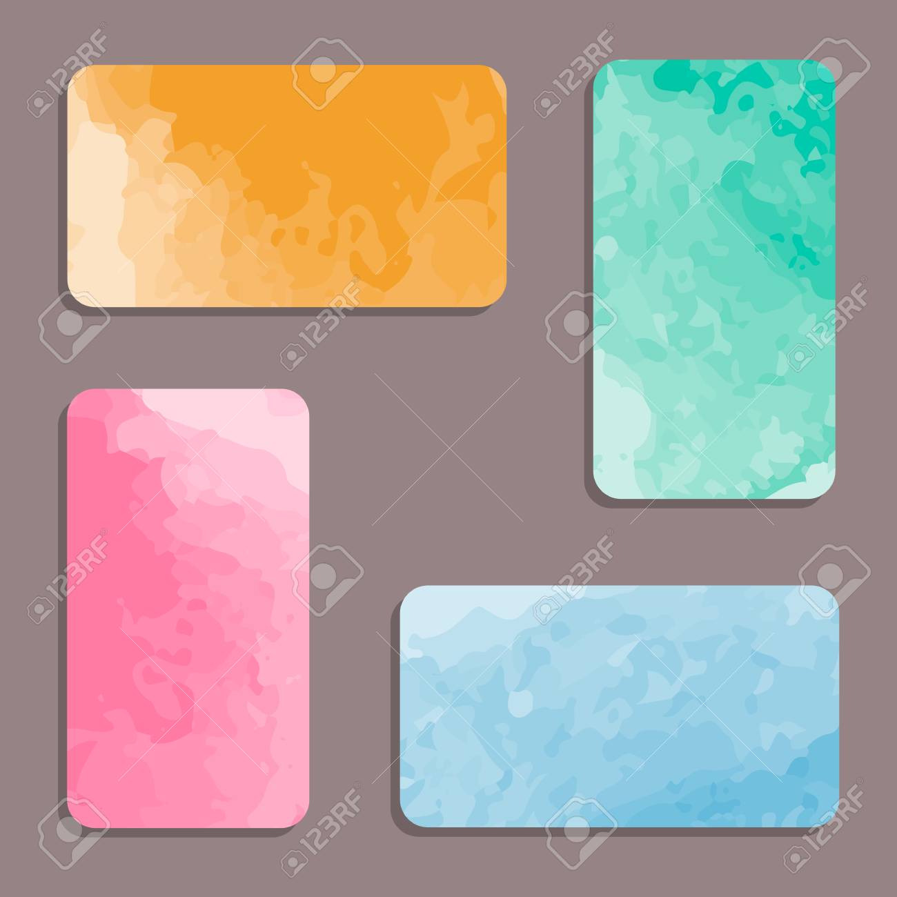 set of watercolor visiting card set for business cards royalty free