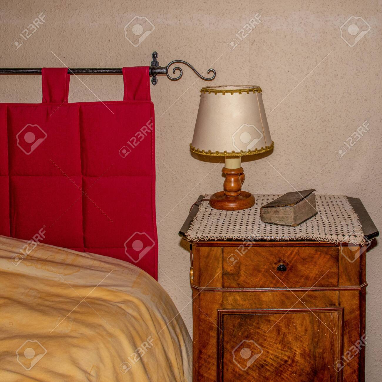 Victorian Decorated Bed And Side Table With Lamp And Bible Stock Photo Picture And Royalty Free Image Image 131100824