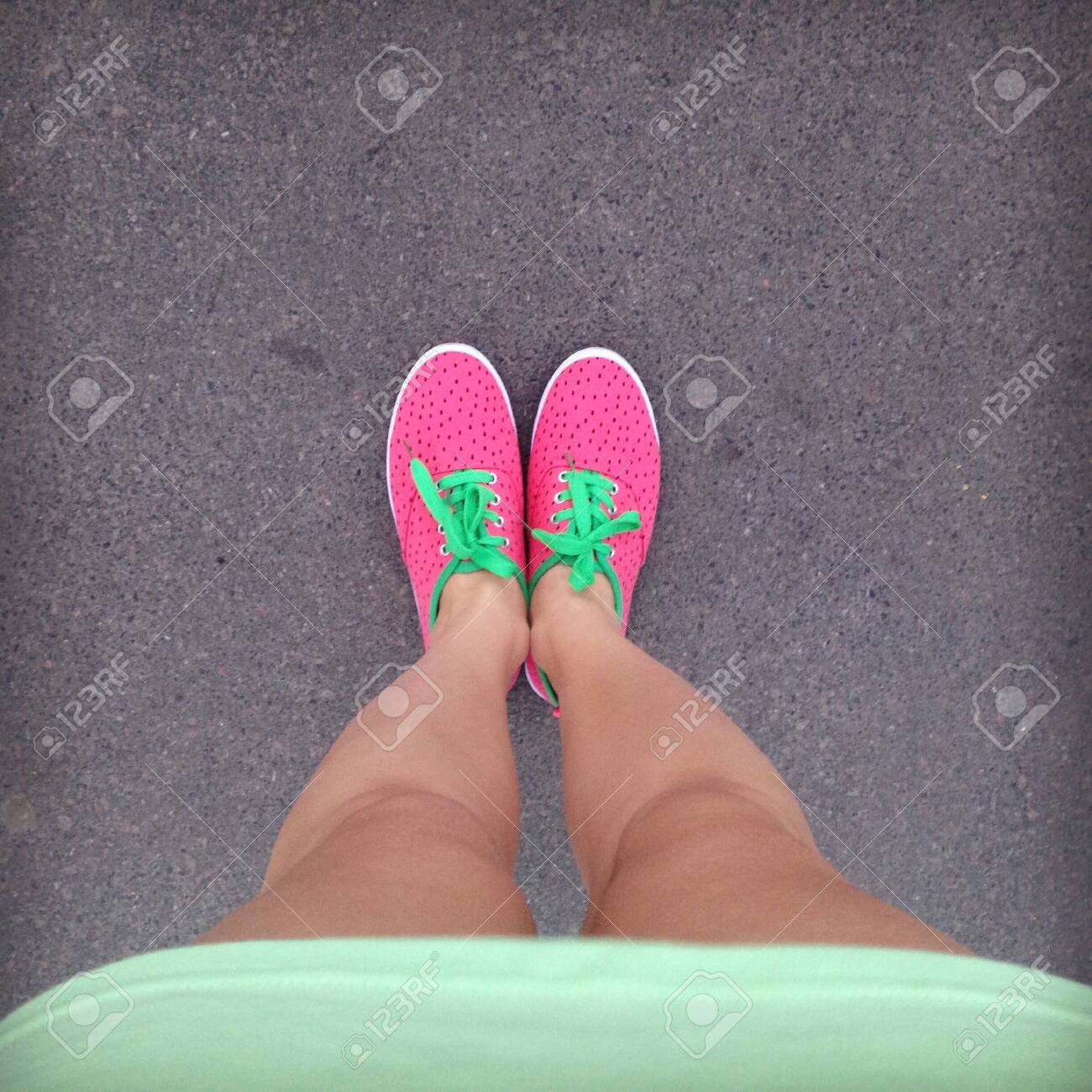 bright pink sneakers