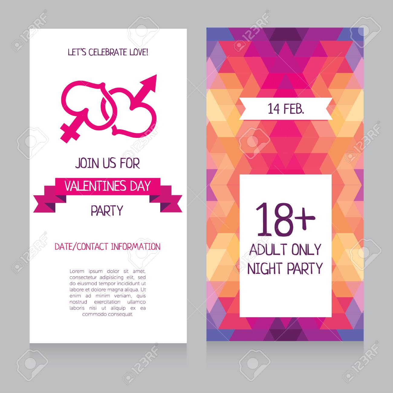valentines day party invitation design template vector valentines party invitation