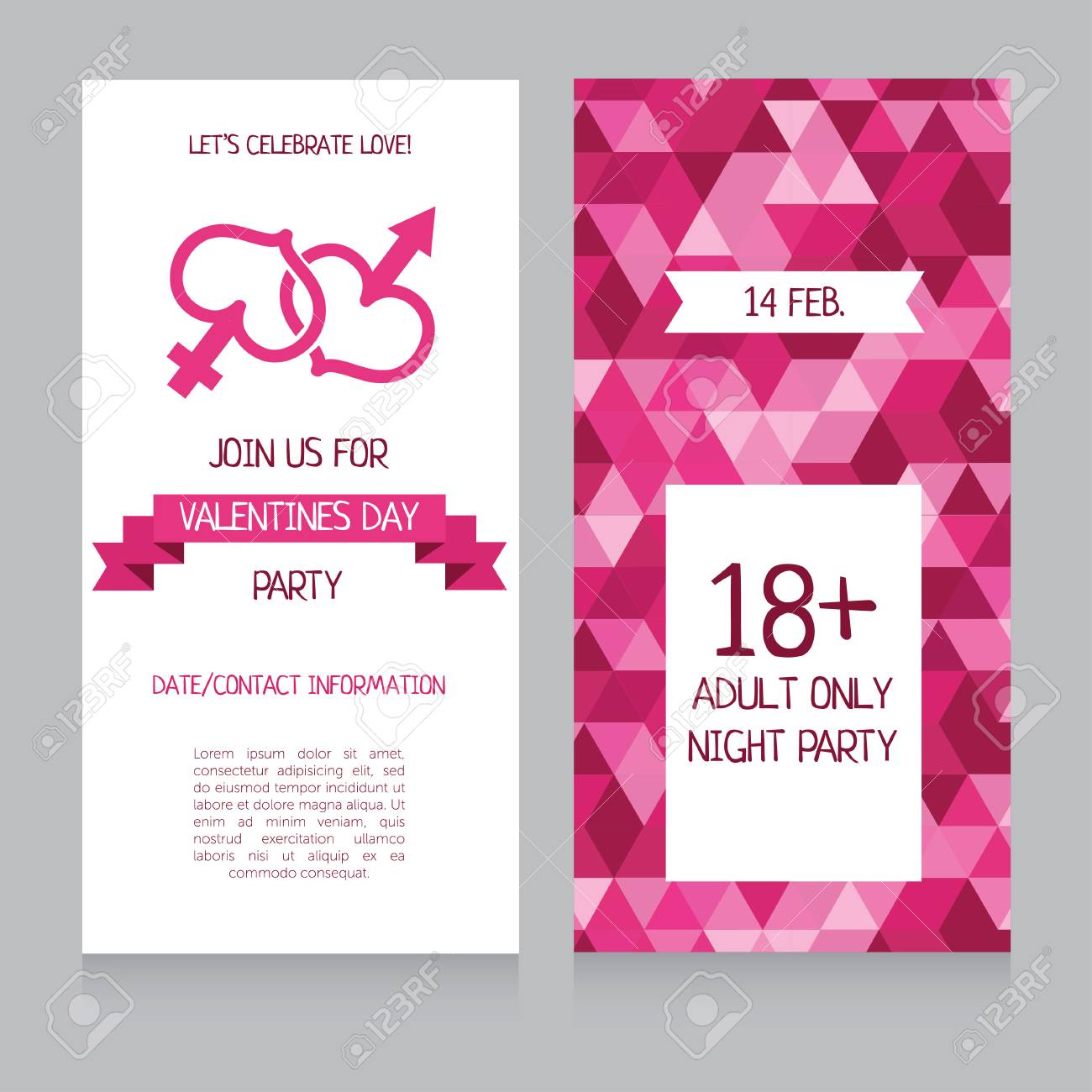 valentines day party invitation design template vector valentines party invitation