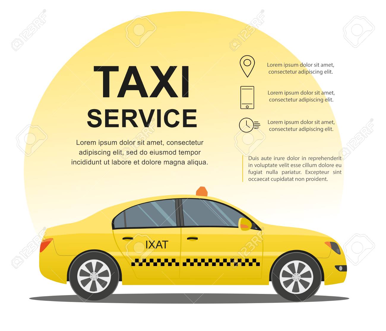 タクシーサービスコンセプト ベクトルバナーポスターやチラシ背景テンプレートイラスト のイラスト素材 ベクタ Image