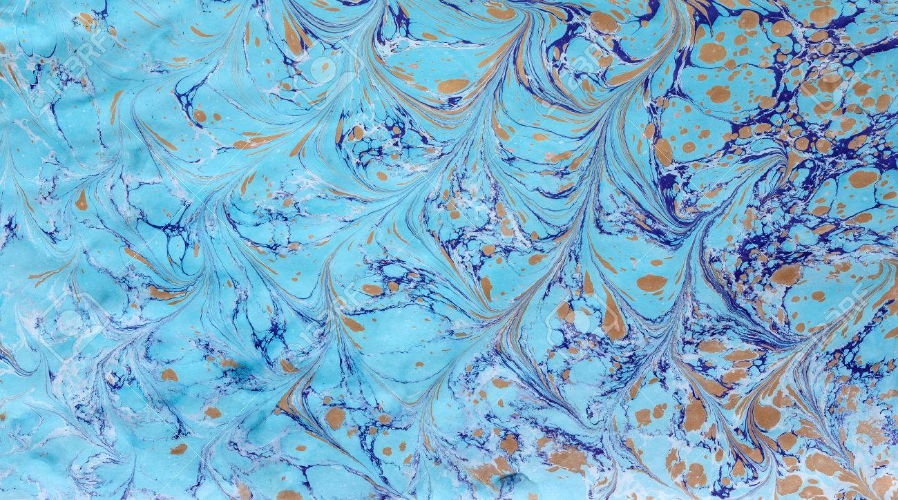 traditional turkish ebru technique painting on water followed