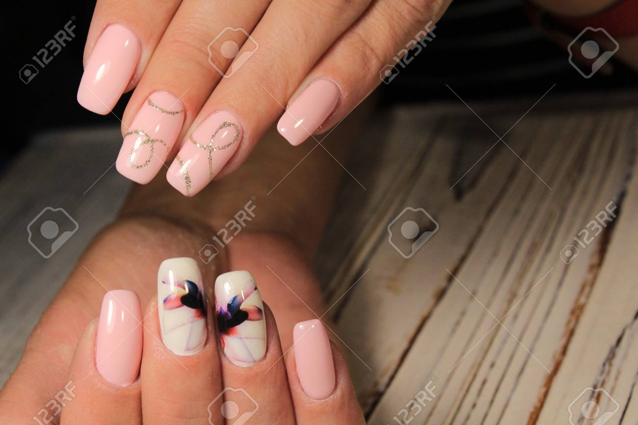 Stylish manicure on long nails Stylish manicure on long nails