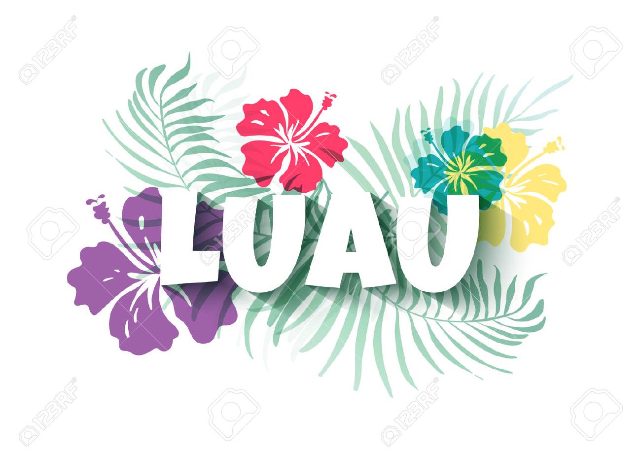 hawaiian party luau invitation template royalty free cliparts