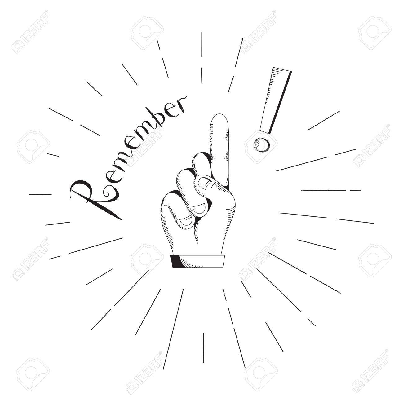 Mano De Dibujo Vectorial Con El Dedo Indice Apuntando Hacia Arriba