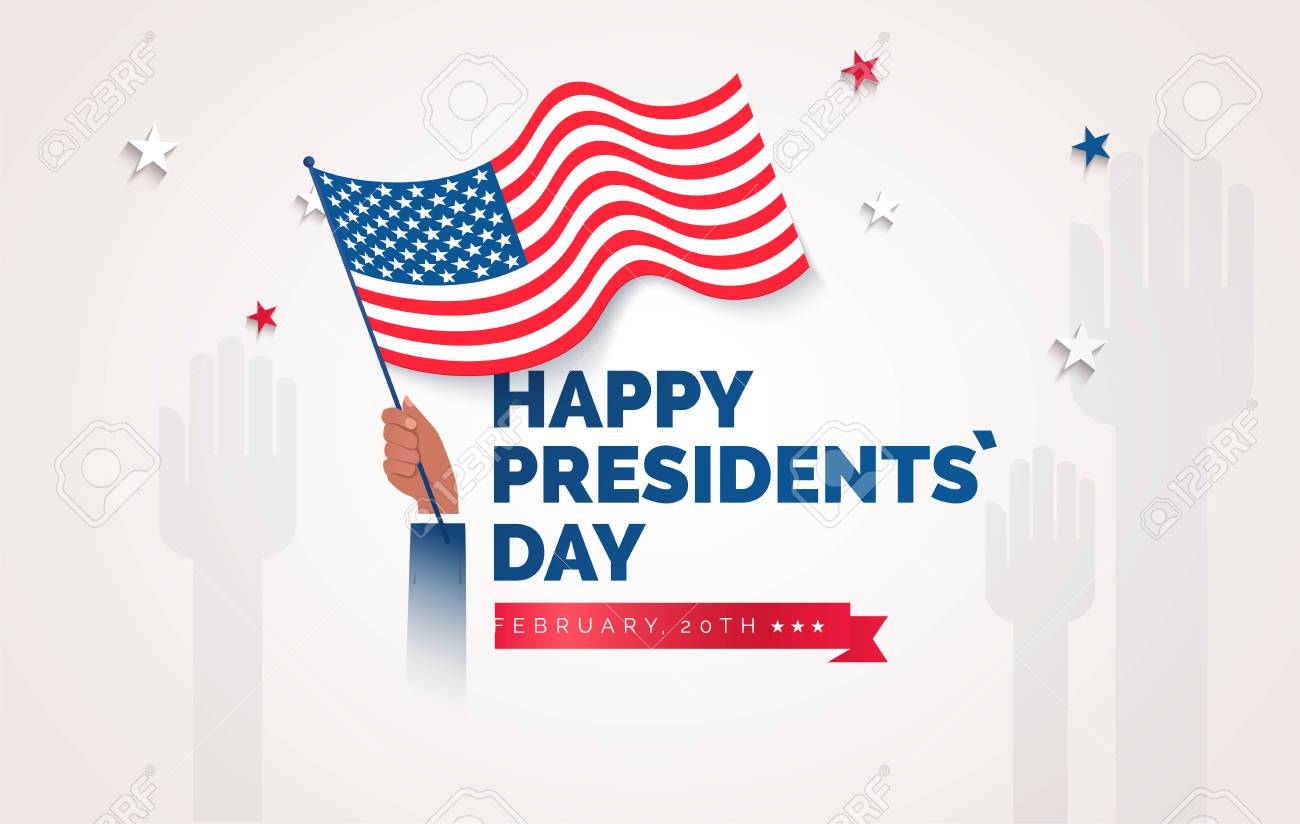 happy presidents day flyer banner or poster holiday background flag flyer