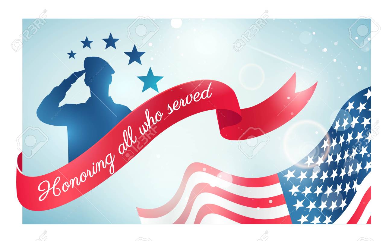 happy veteran day flyer banner or poster holiday background flag flyer