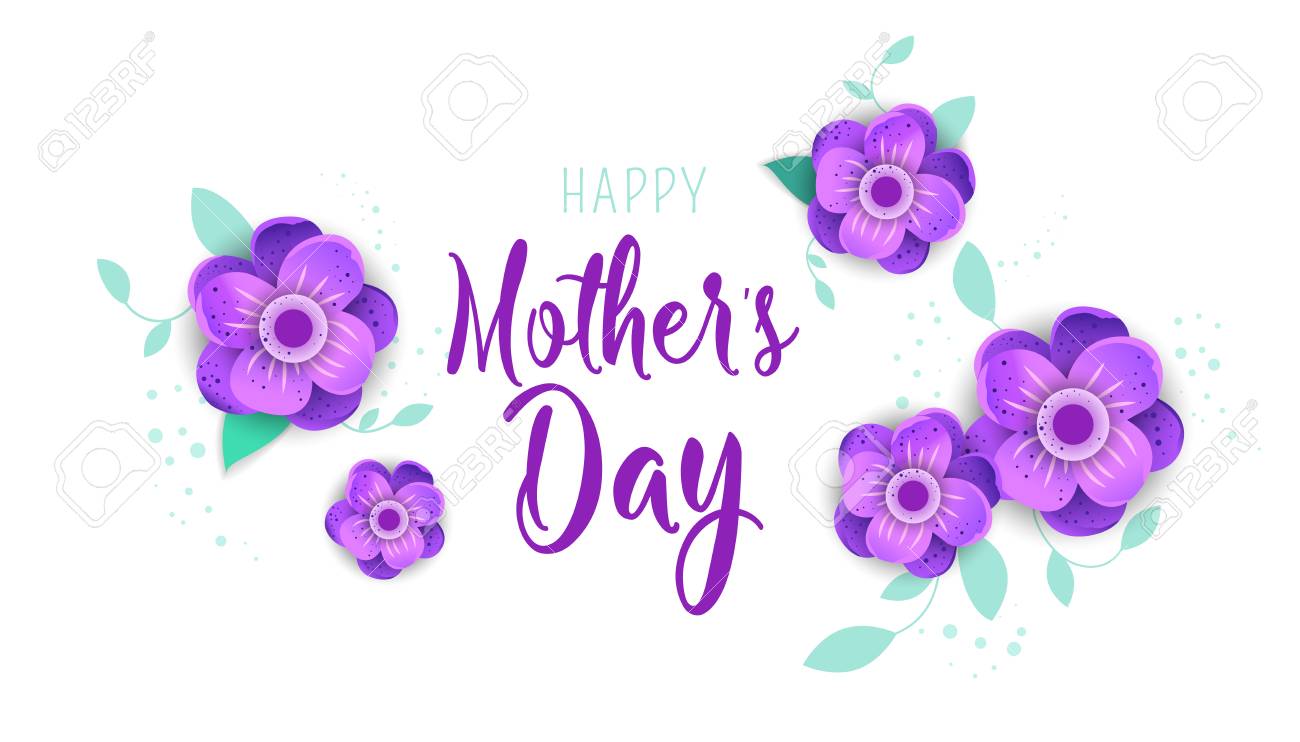 template design poster for happy mother s day with bright flowers