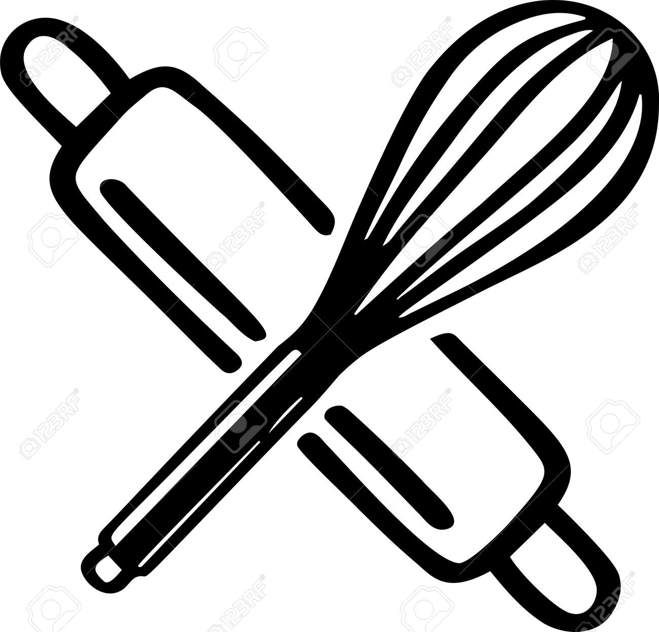 Icon Depicting A Rolling Pin And A Whisk. Bakery Products. Line. Vector  Illustration Royalty Free SVG, Cliparts, Vectors, and Stock Illustration.  Image 169432583., image size:1300x1246