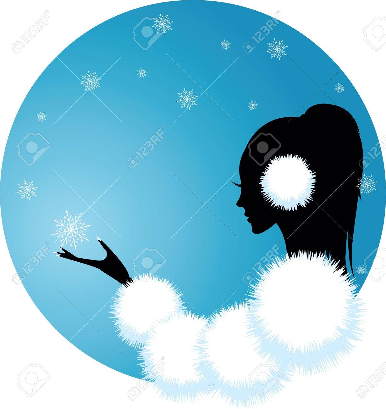 女の子や冬の女性のイラスト素材 ベクタ Image