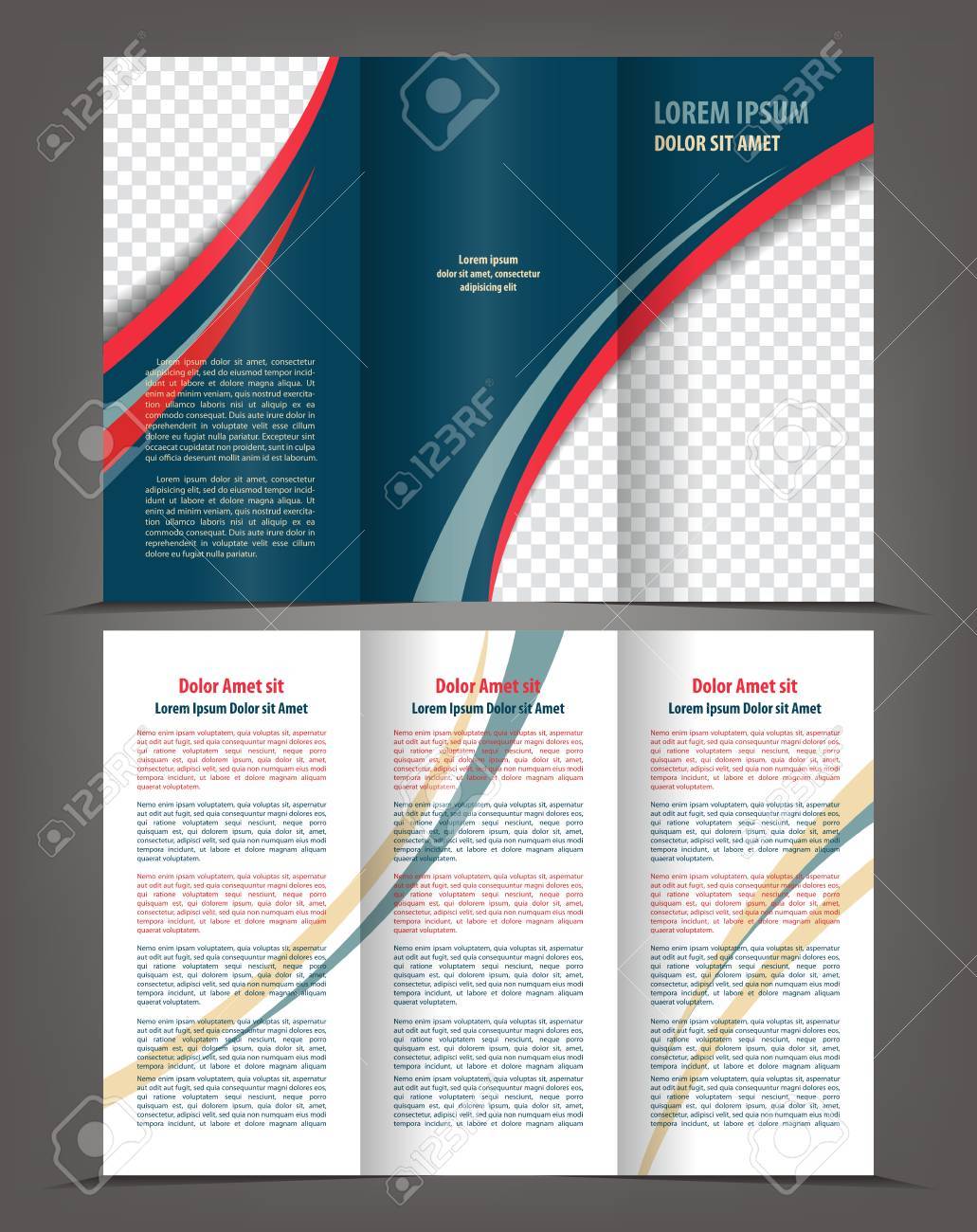 vector empty tri fold brochure print template design trifold