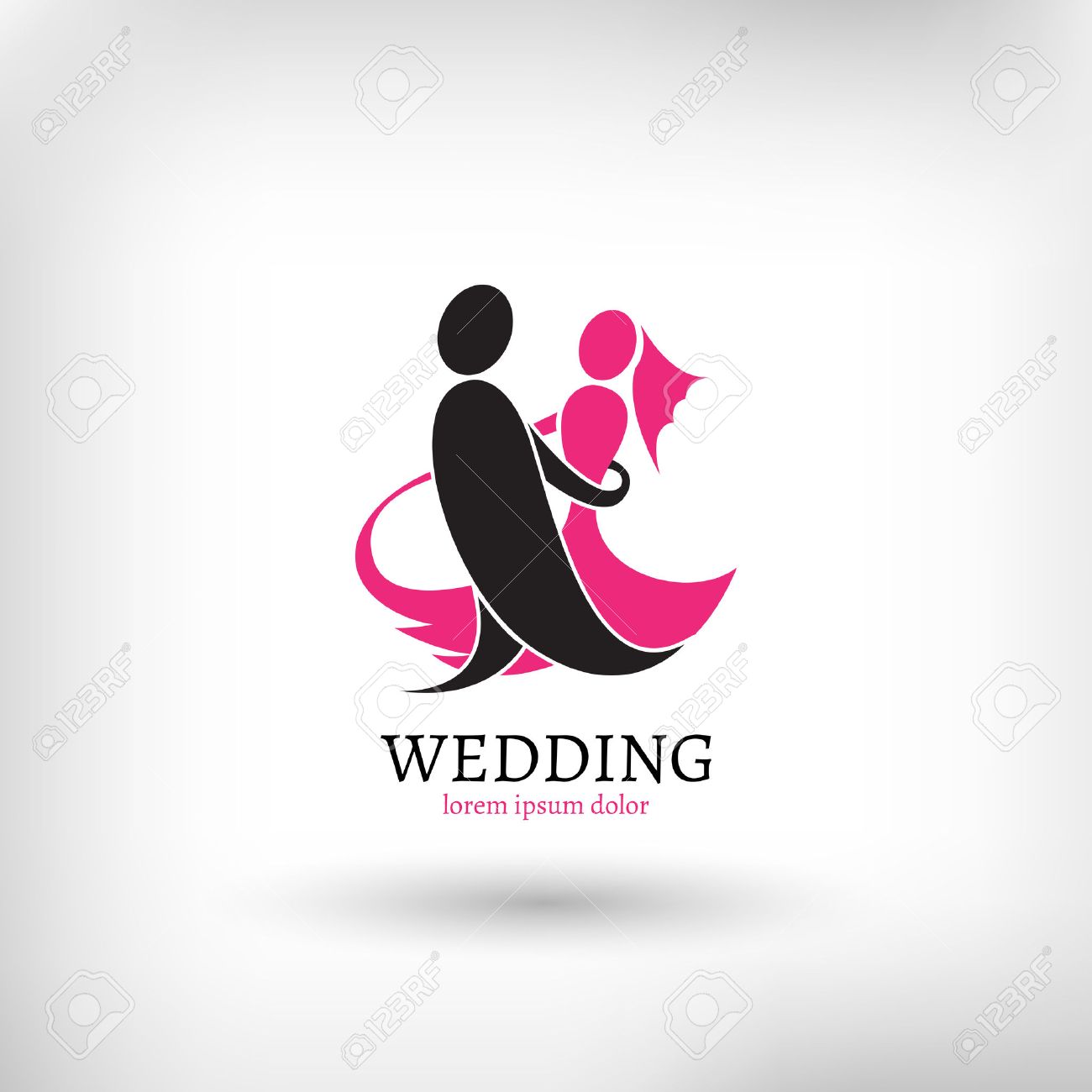 Vector wedding logo design template, marriage couple ceremony symbol - 46601258 Vector wedding logo design template, marriage couple ceremony symbol - 46601258