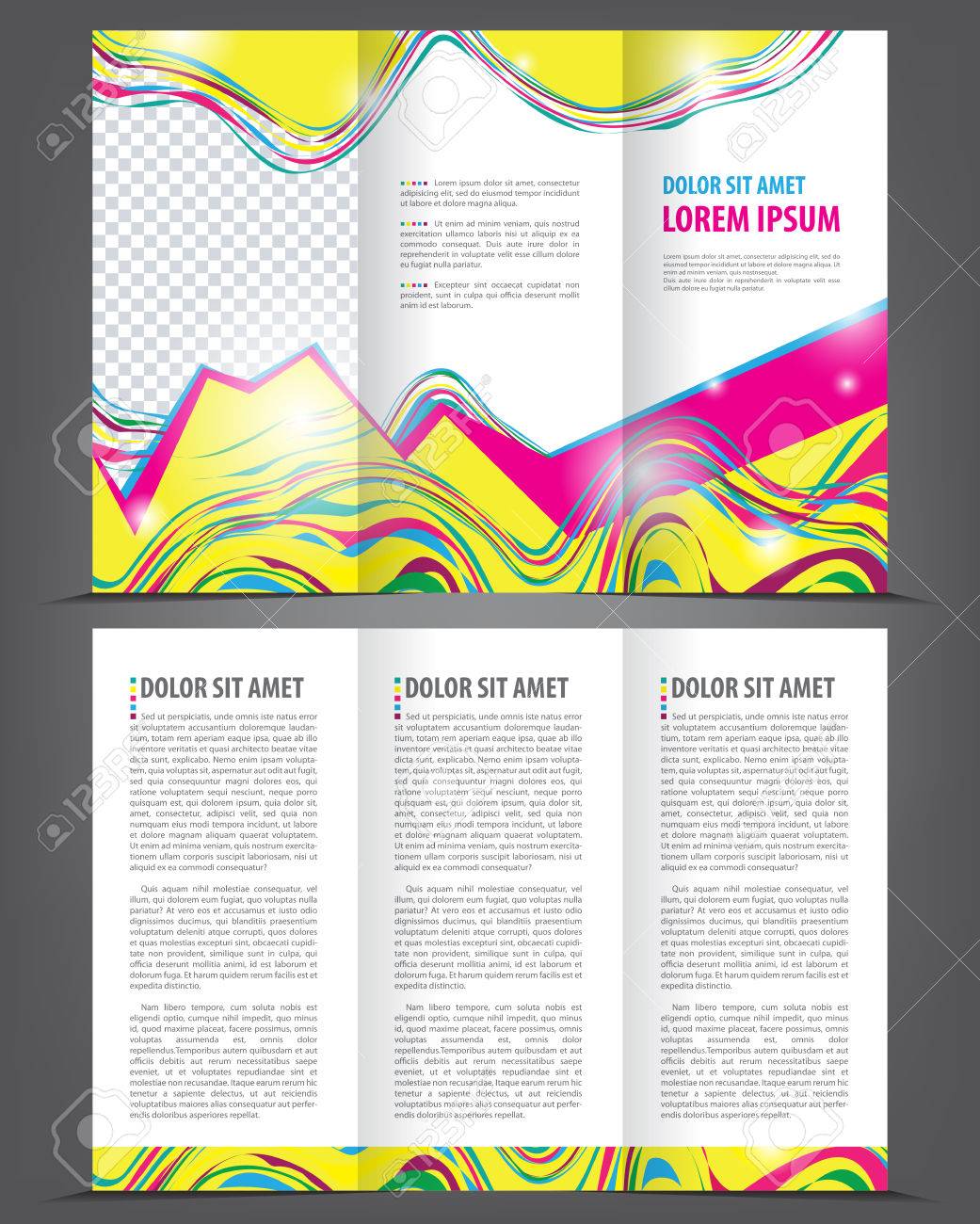 Plantilla De Impresion Triptico Folleto Belleza Brillante Diseno