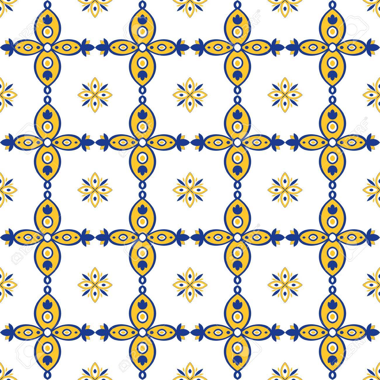 Detartrant Salle De Bain Naturel ~ motif oriental sans couture bleu jaune et blanc carreaux portugais Detartrant Salle De Bain Naturel ~ motif oriental sans couture bleu jaune et blanc carreaux portugais