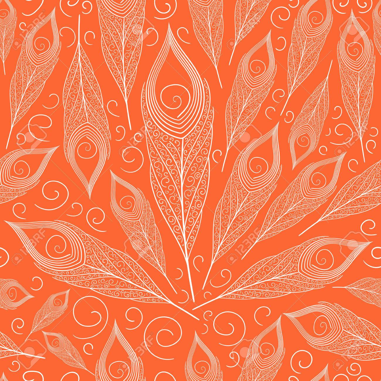Feather Pattern Seamless Pattern Background With Decoration Royalty Free Cliparts Vectors And Stock Illustration Image 78152218