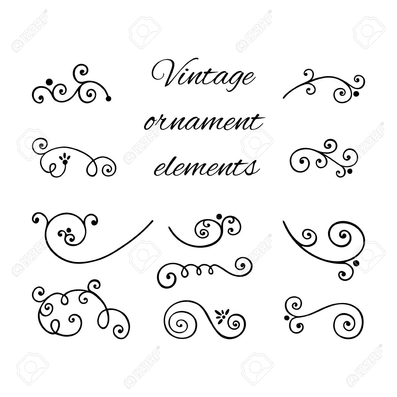 victorian swirly ornaments vector