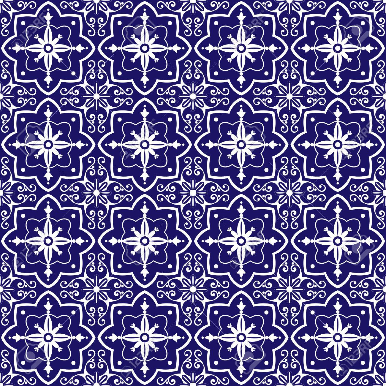 Fliesen Blau Weiss Mediterranes Muster Buy This Stock Photo And