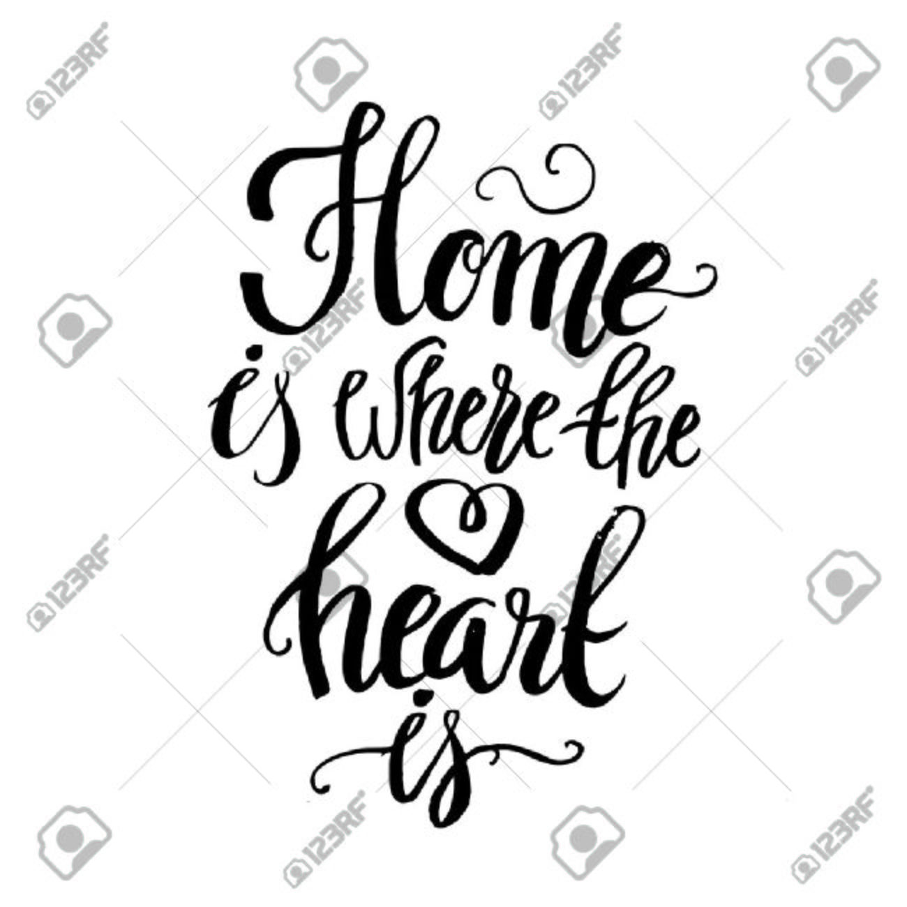 Calligraphic Quote Home Is Where The Heart Calligraphic Quote Home Is Where The Heart