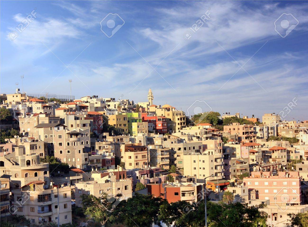 下ガリラヤ イスラエル ナザレの近くのアラブ人の村 の写真素材 画像素材 Image