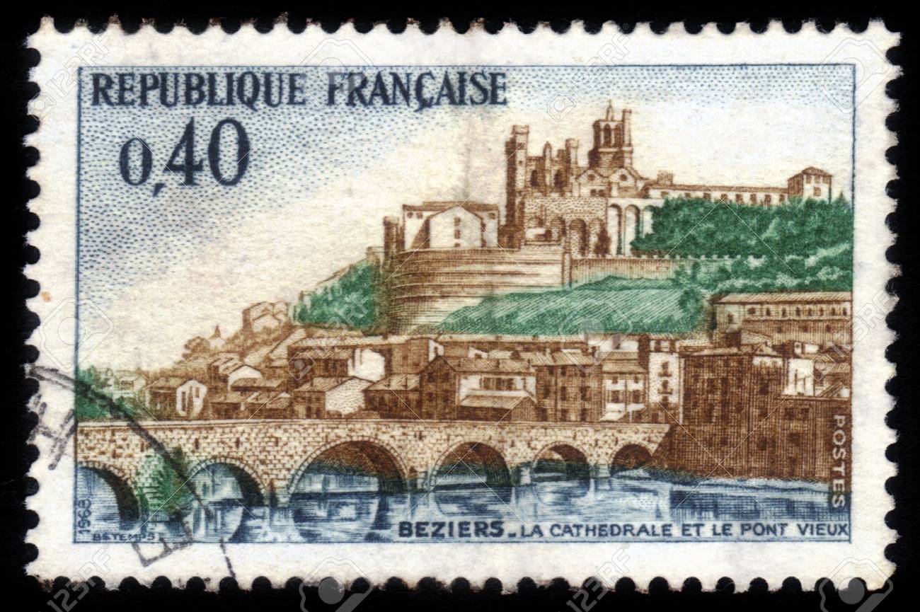 France Circa 1968 Stamp Printed By France Shows The Old Bridge Stock Photo Picture And Royalty Free Image Image 17175923