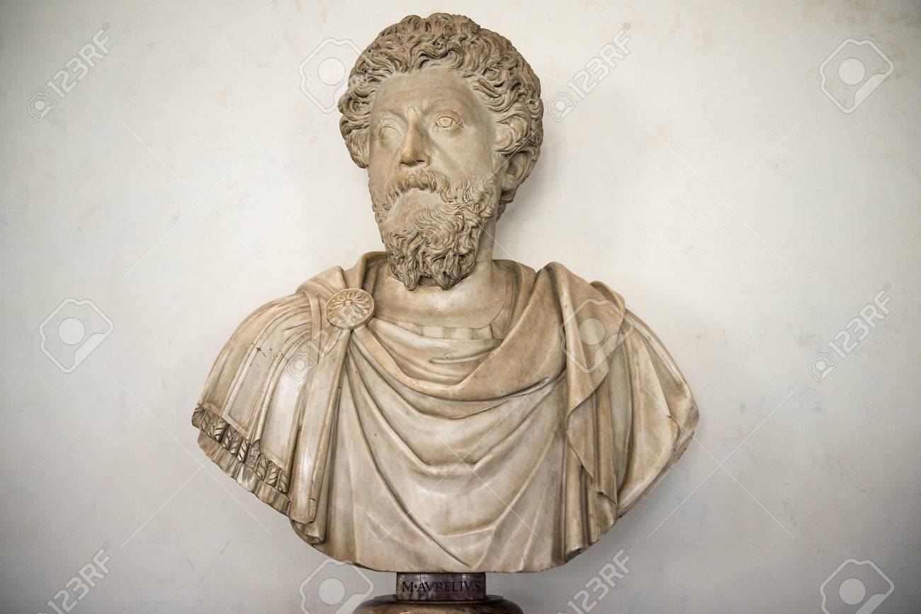ローマ皇帝マルクスアウレリーウスのフィレンツェ イタリア 17 年 2 月 15 日 古代の大理石の胸像 ラテン語 マルクス アウレリウス アントニヌス ピウス アウグストゥス 不明なアーティスト 17 年 2 月 15 日にウッフィツィ美術館フィレンツェ