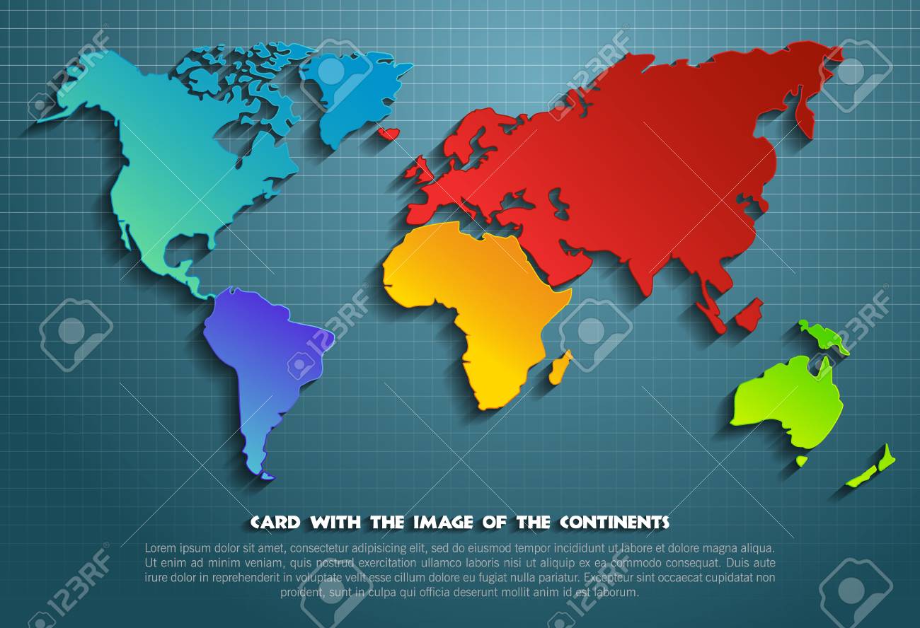 大陸の世界地図 ベクトルの図 マップの背景のイラスト素材 ベクタ Image