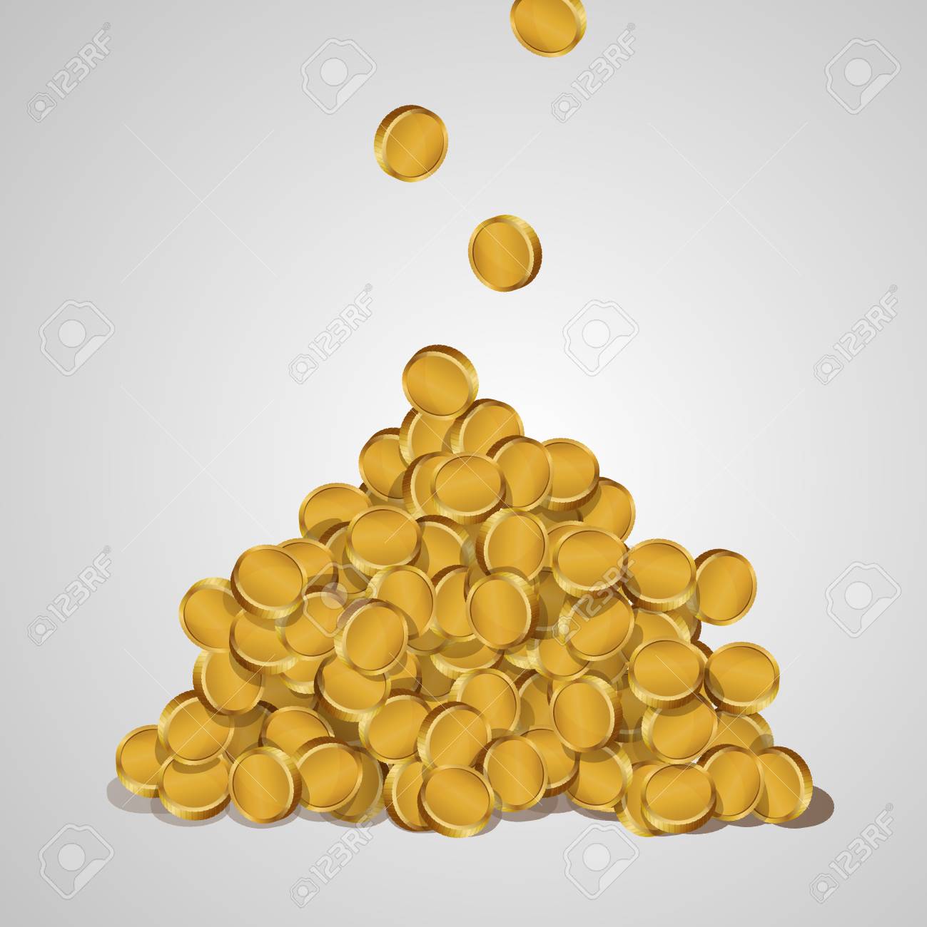 Background With Falling Golden Coins Isolated On A White Background. A  Mountain Of Gold Coins. Royalty Free SVG, Cliparts, Vectors, and Stock  Illustration. Image 71544231.