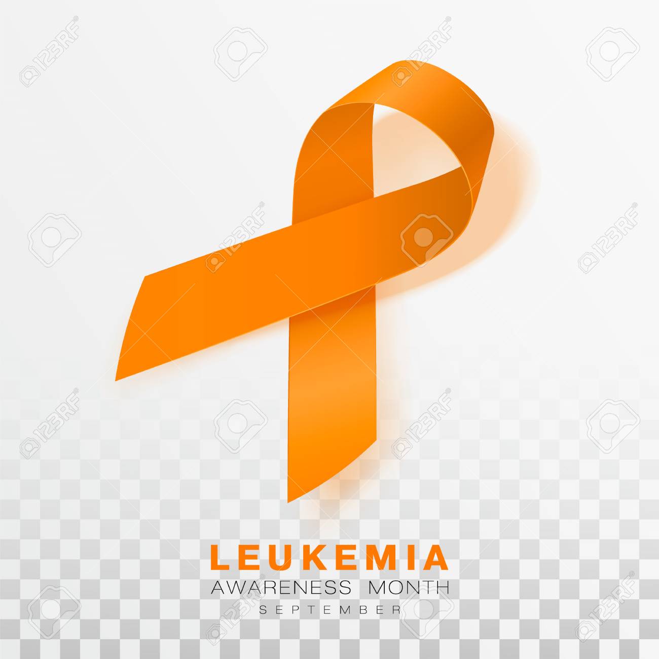 leukemia awareness month orange color ribbon isolated on transparent leukemia month