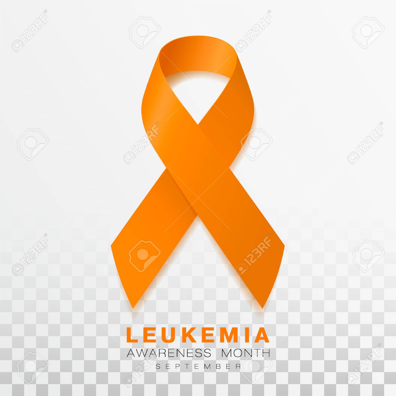leukemia awareness month orange color ribbon isolated on transparent leukemia month