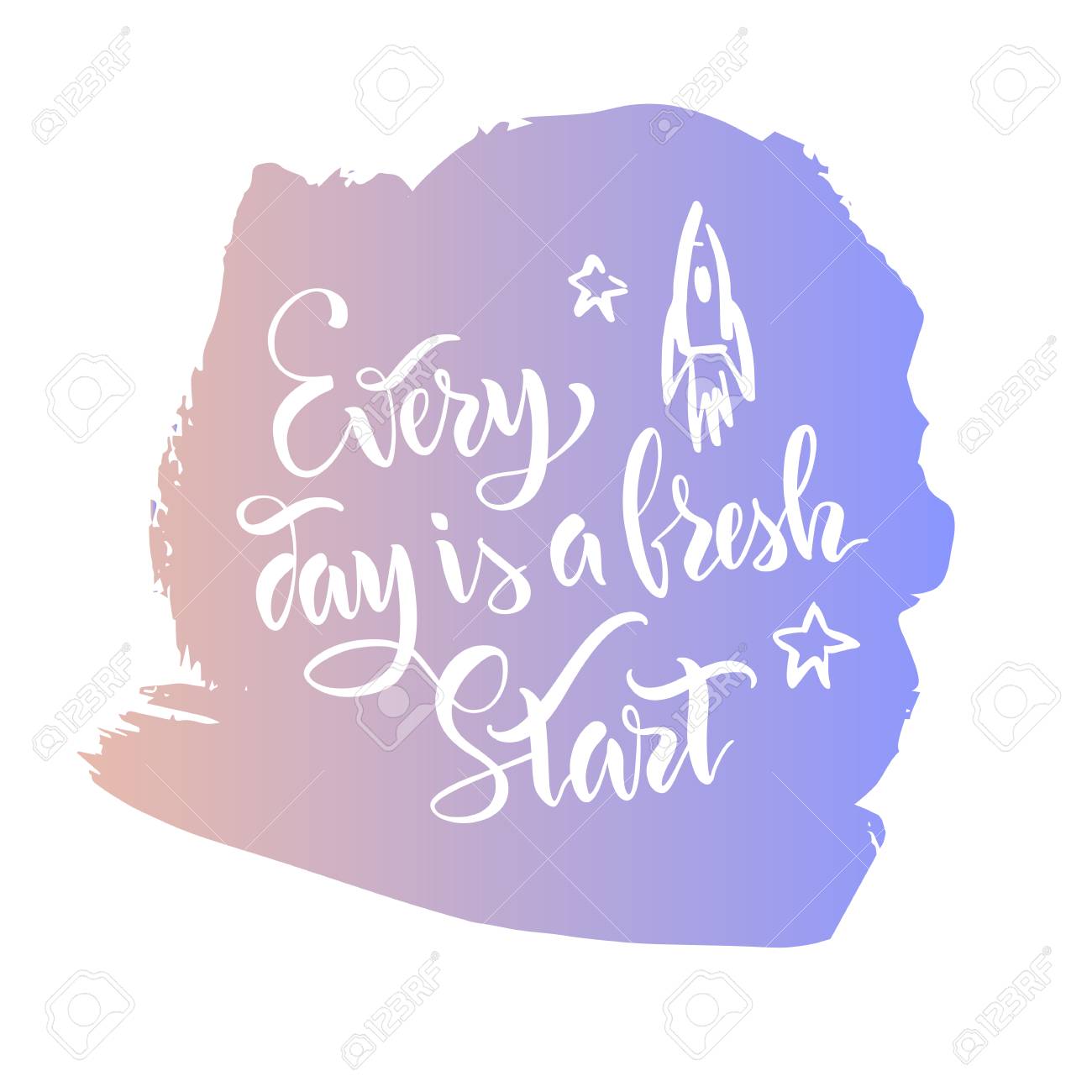 Le Vecteur Stock Lettering Calligraphy Motivation Citation Chaque Jour Est Un Nouveau Depart Imprimer Pour Les Vetements Modele Pour Une Carte Clip Art Libres De Droits Svg Vecteurs Et Illustration Image