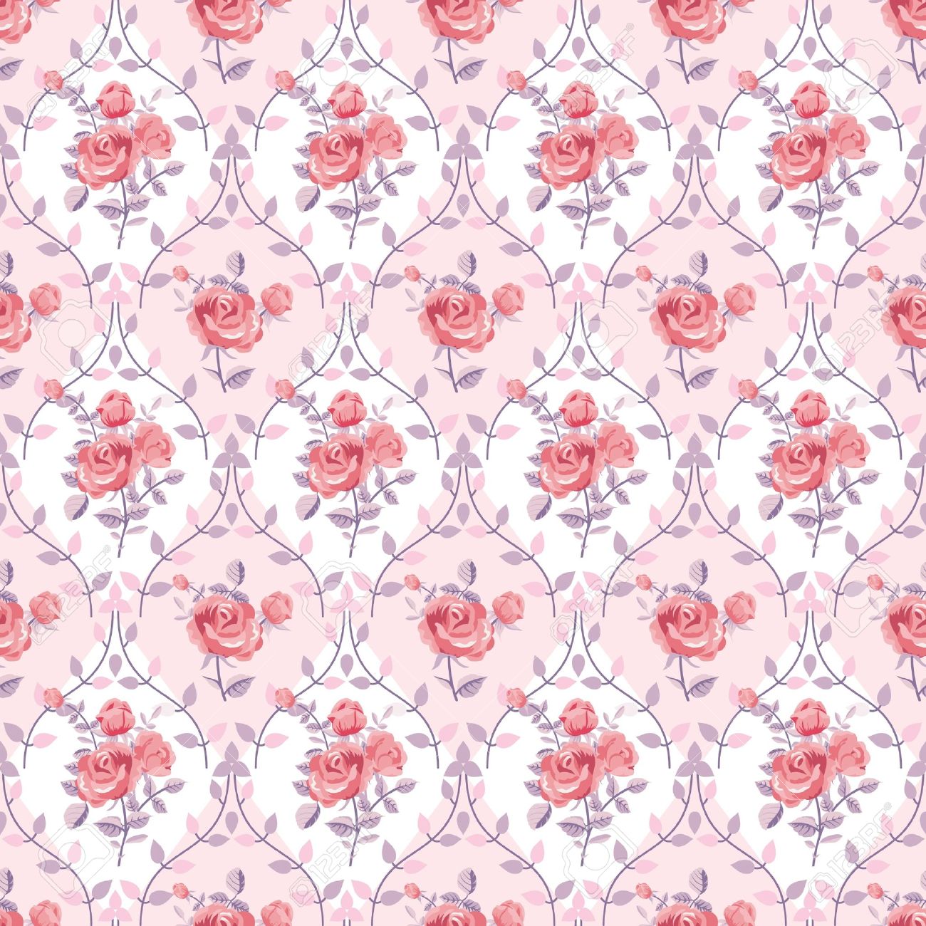 バラの花とピンクの壁紙 のイラスト素材 ベクタ Image