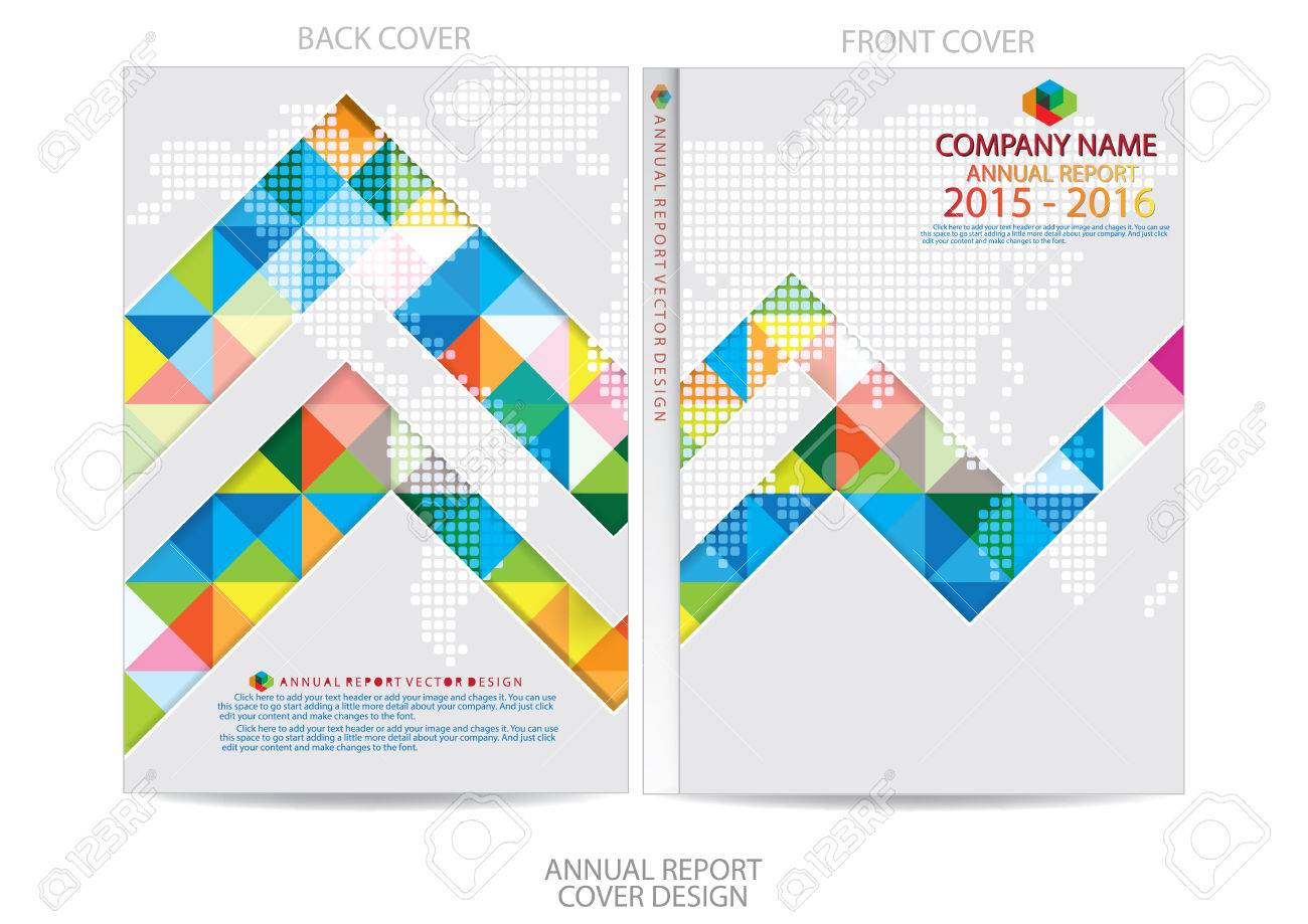 年次報告書の表紙デザインのイラスト素材 ベクタ Image