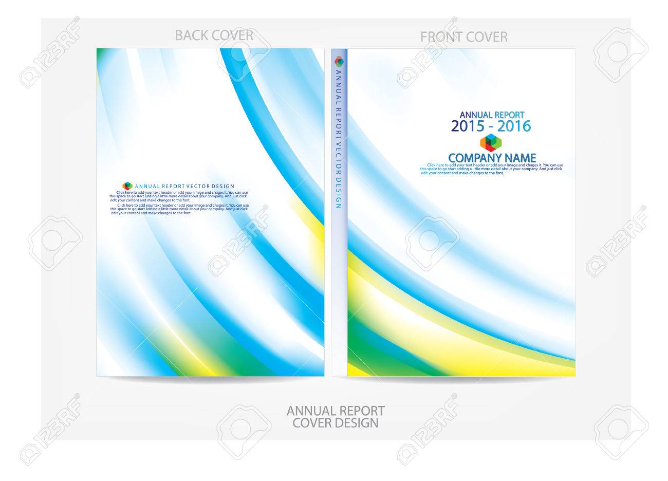 年次報告書の表紙デザインのイラスト素材 ベクタ Image