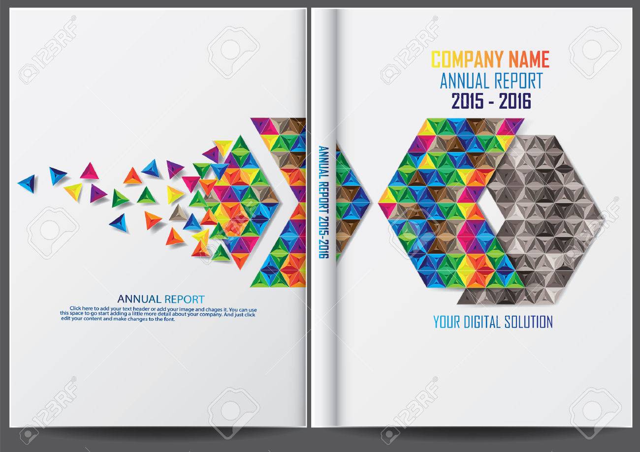 年次報告書の表紙デザインのイラスト素材 ベクタ Image