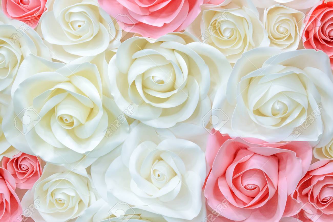 large giant paper flowers big pink white beige rose peony big flower paper