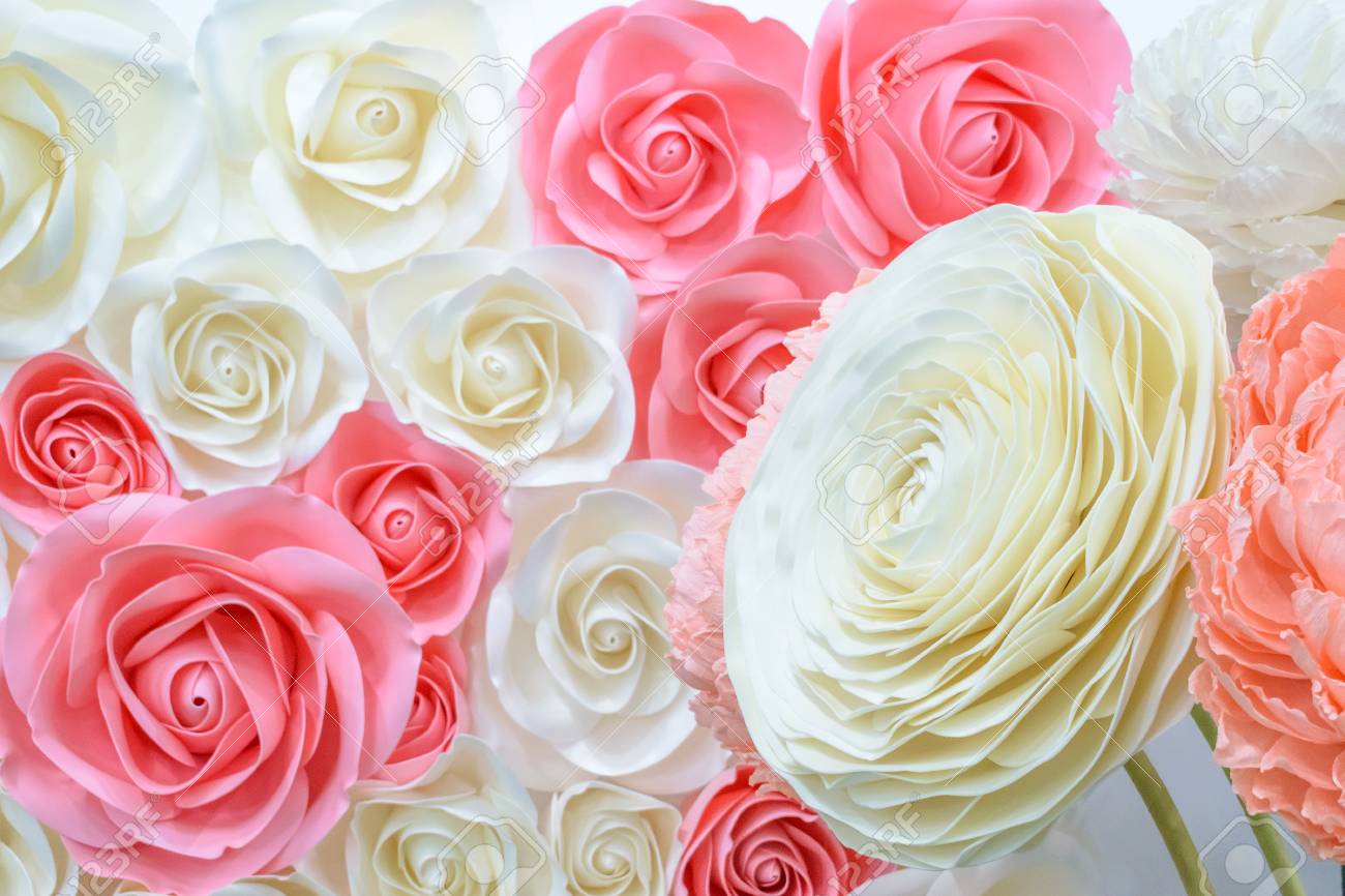 large giant paper flowers big pink white beige rose peony giant paper flower