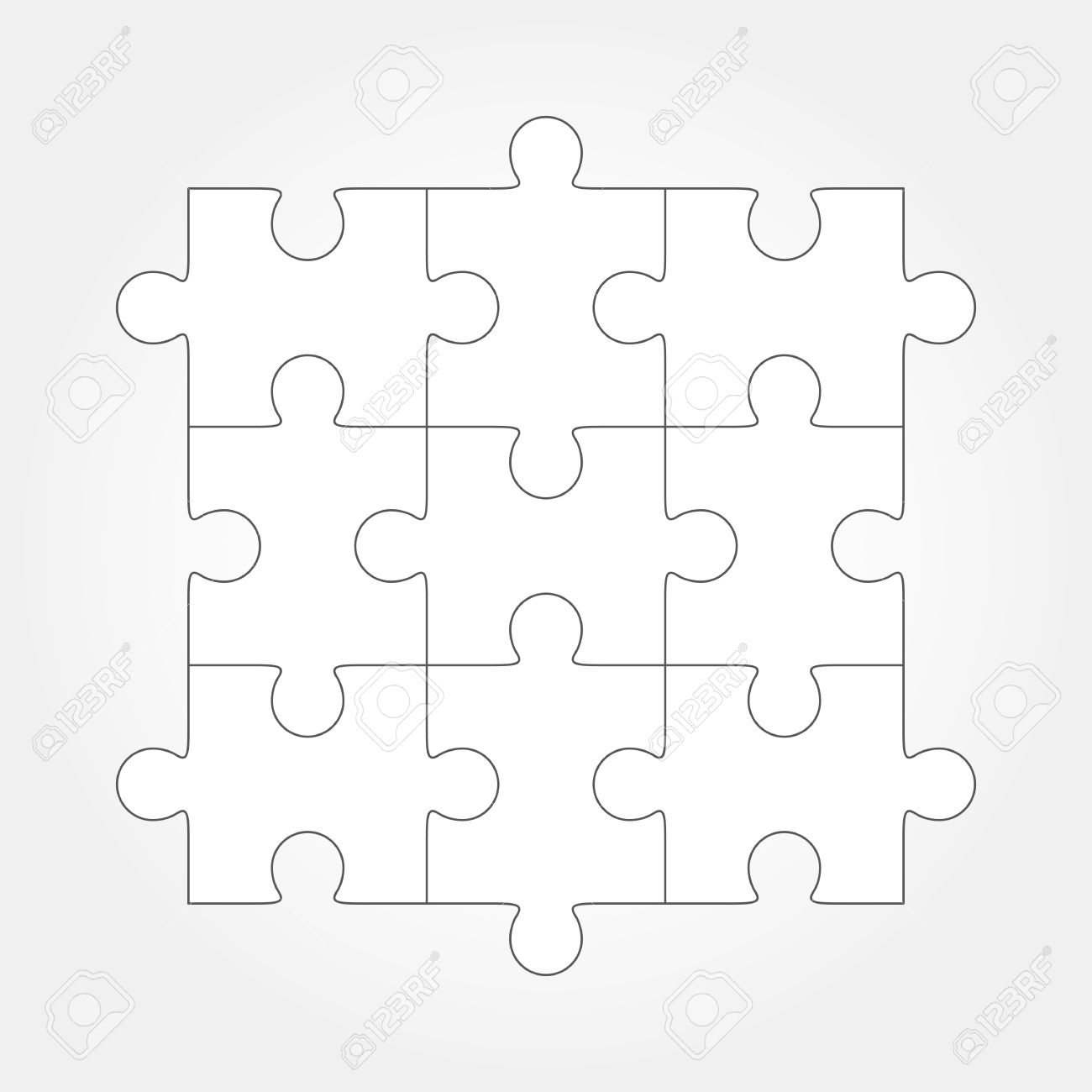 Jigsaw Puzzle Blank Simple Vector 9 Pieces Pieces Are Easy Royalty Free Cliparts Vectors And Stock Illustration Image