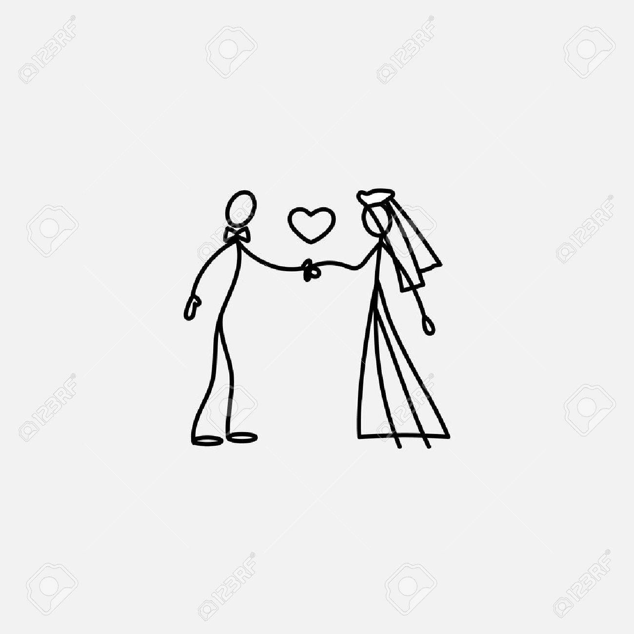 wedding happy family icon stick figure vector royalty free cliparts