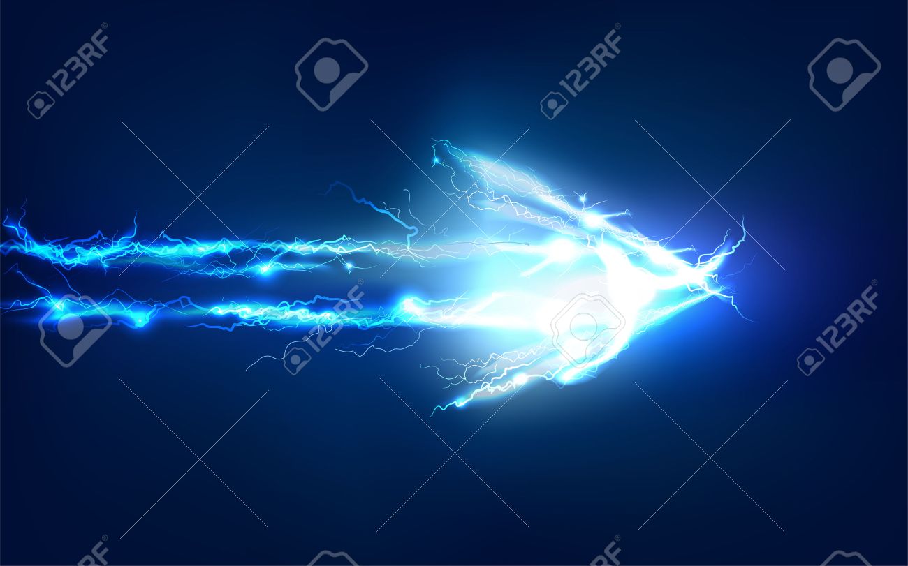 arrow abstract made of electric lighting effect stock photo