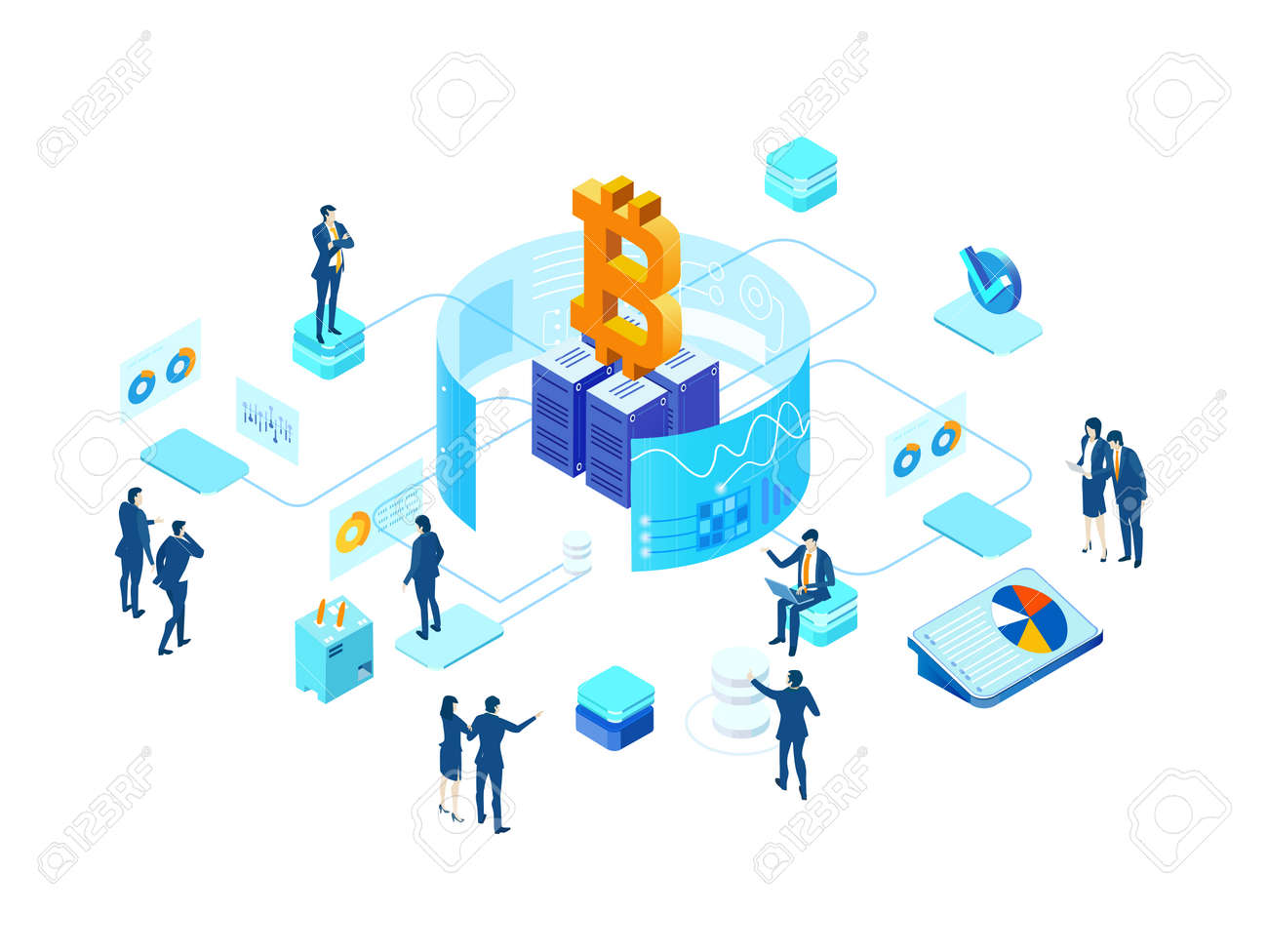 암호화 통화 암호 화폐 개념 광부 및 동전 채굴 장비를 채굴하는 사업가들이 블록 체인 디지털 화폐 비트코인 에페리움 새로운 금융을  생성합니다. 로열티 무료 사진, 그림, 이미지 그리고 스톡포토그래피. Image 182616477