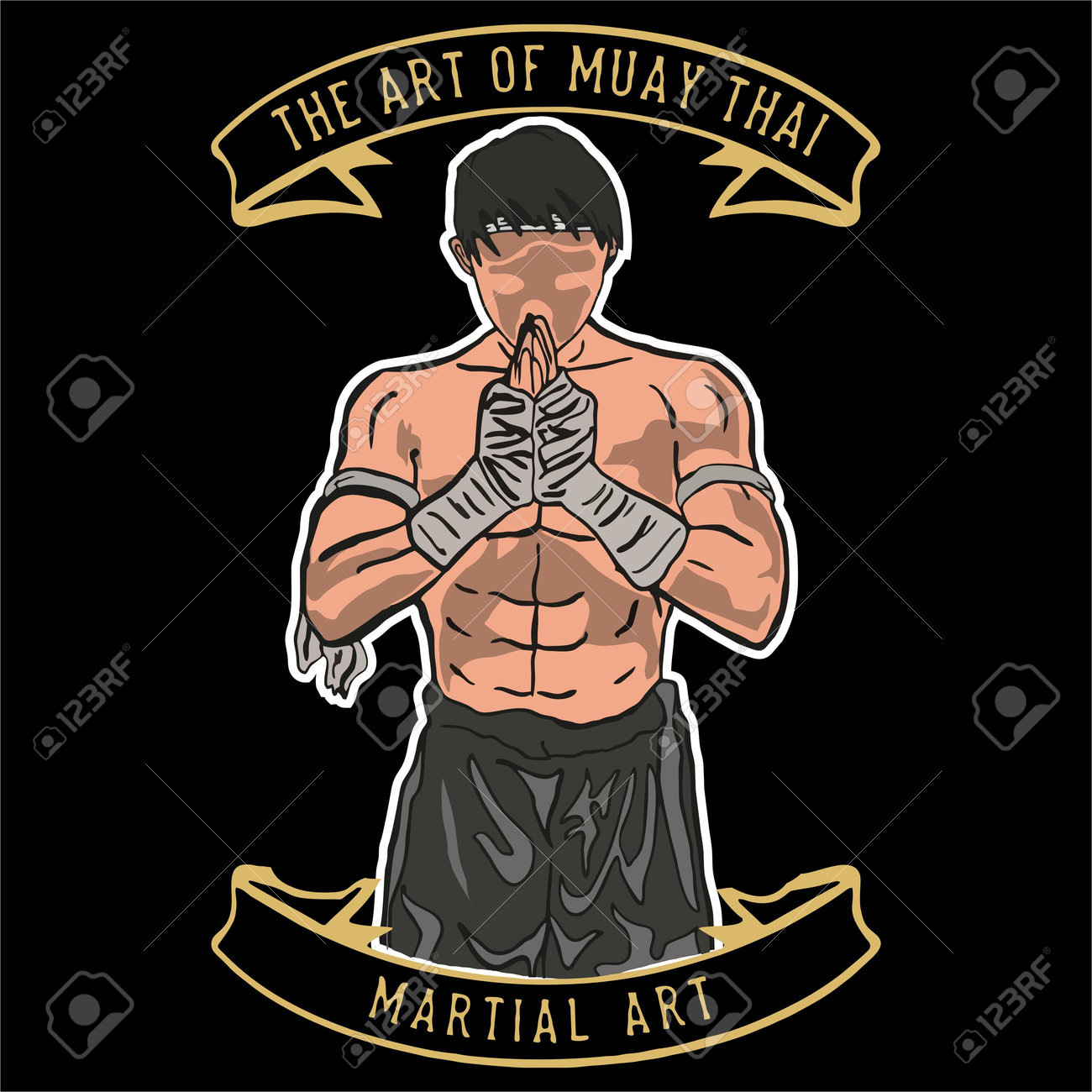 Muay Thai, Thai Martial Art, Vector Illustration Of Fighter Royalty Free  SVG, Cliparts, Vectors, and Stock Illustration. Image 198607409., image size:1300x1300