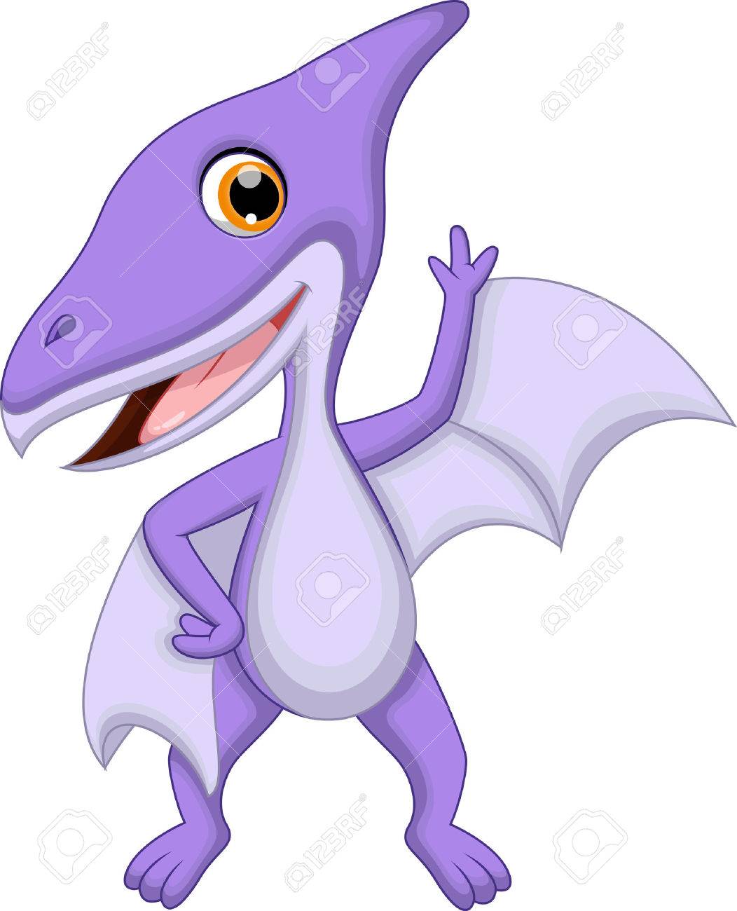 Cute pterodactyl cartoon Royalty Free Vector Image