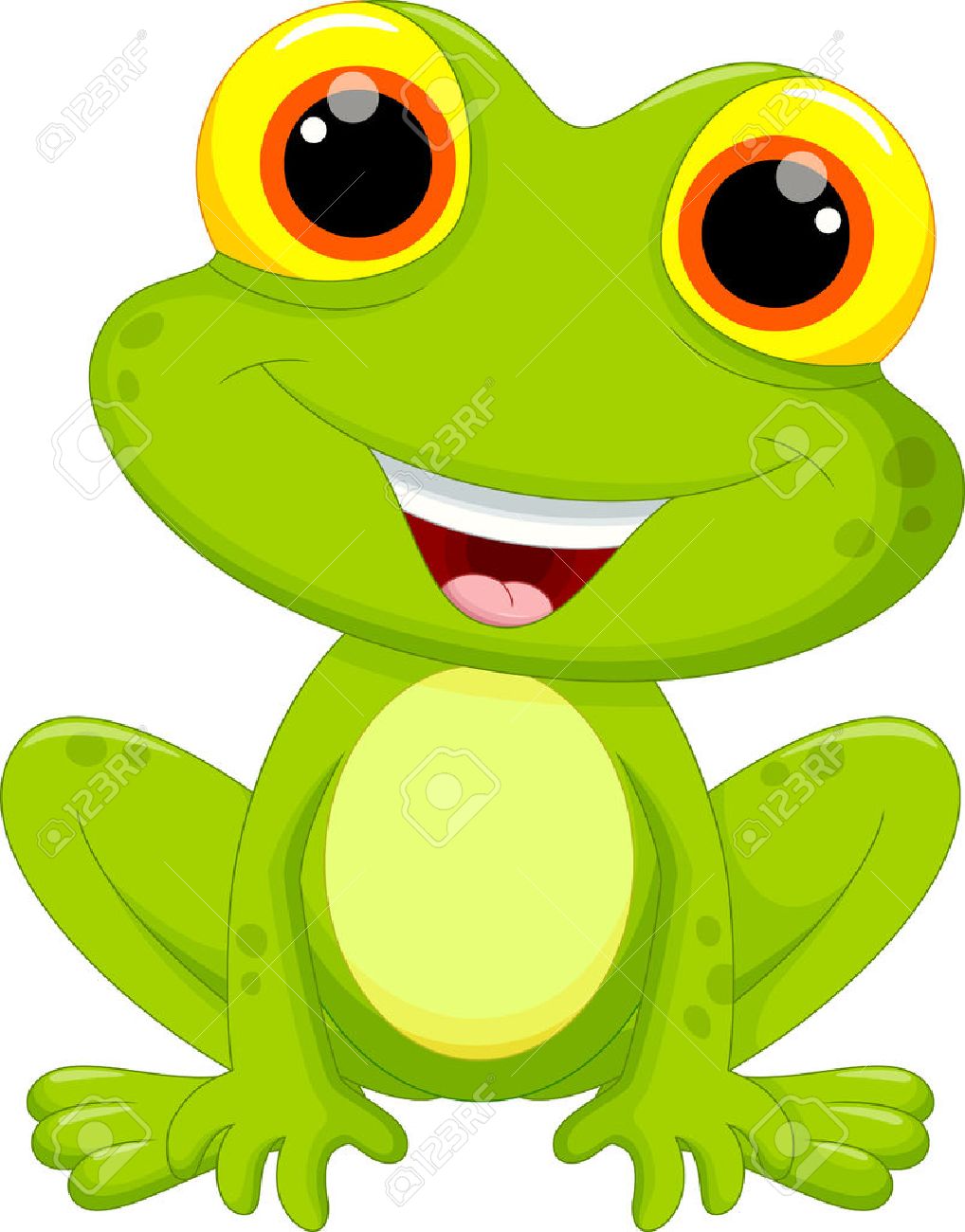 vector illustration of cute frog cartoon isolated on white