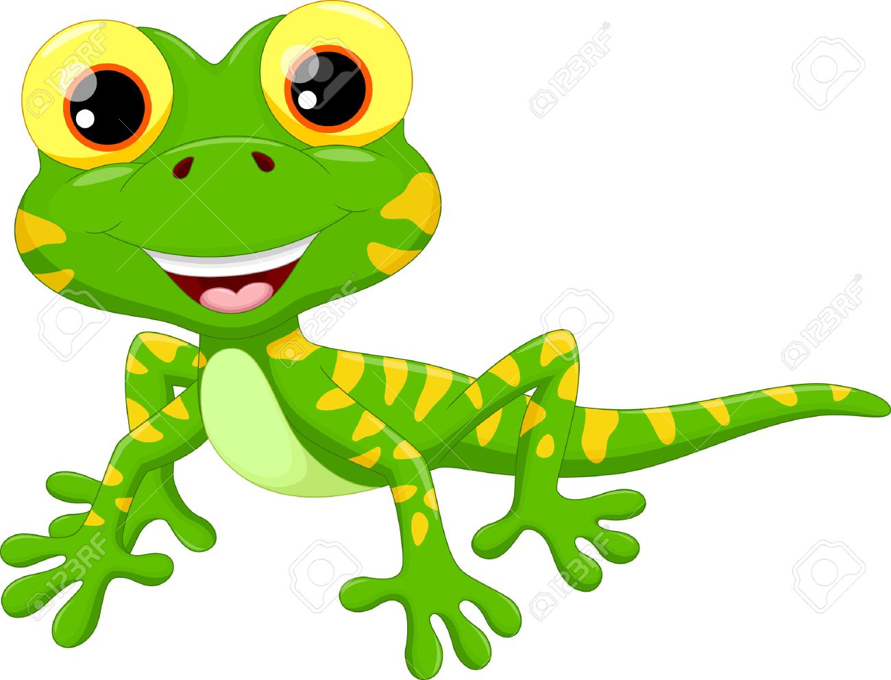 Vector illustration of cute lizard cartoon isolated on white background - 48070237 Vector illustration of cute lizard cartoon isolated on white background - 48070237