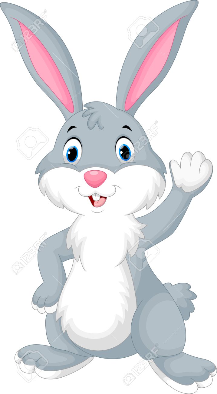 Rabbit cartoon waving hand - 49256274 Rabbit cartoon waving hand - 49256274