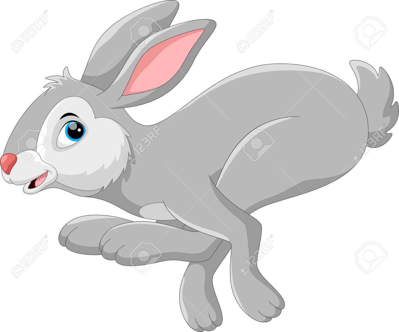 Cute cartoon rabbit running - 79937216 Cute cartoon rabbit running - 79937216